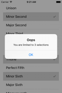 Limited TableView Selection Alert